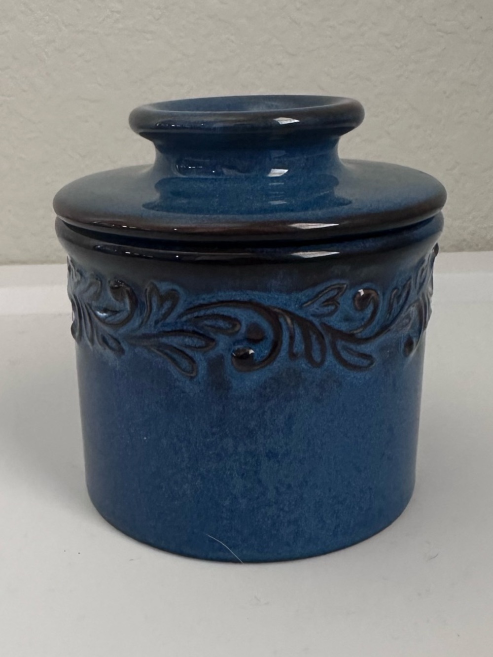 Blue ButterBell Ceramic Butter Crock with Lid